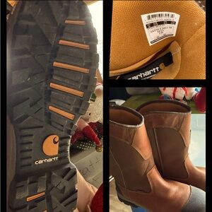 Tan steel topped Carhartt boots. Never worn. Perfect condition.